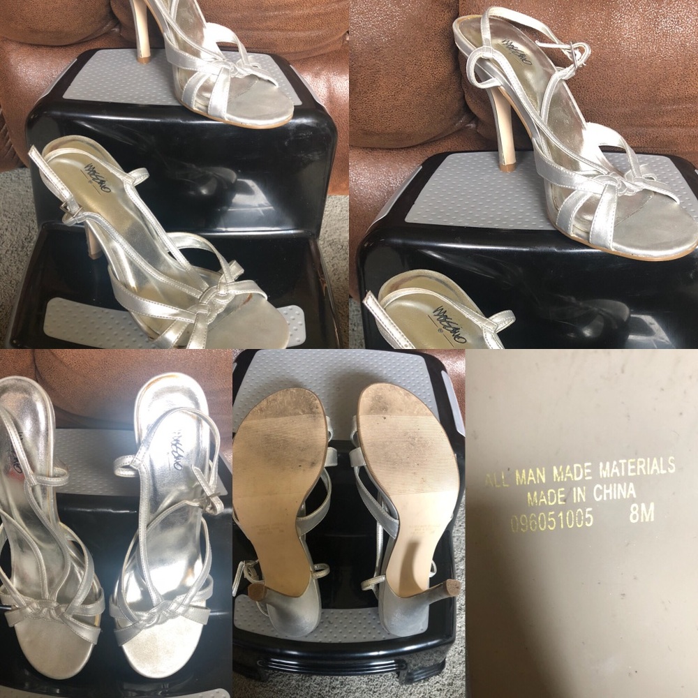Silver strappy heals